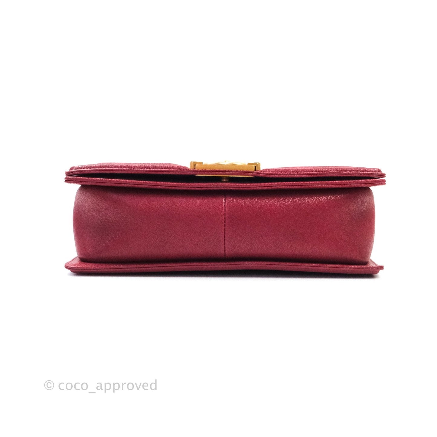 Chanel Boy Chevron Medium Red Caviar Gold Hardware