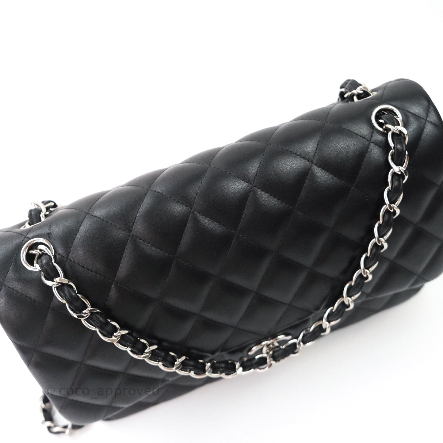 Chanel Jumbo Double Flap Black Lambskin Silver Hardware⁣⁣
