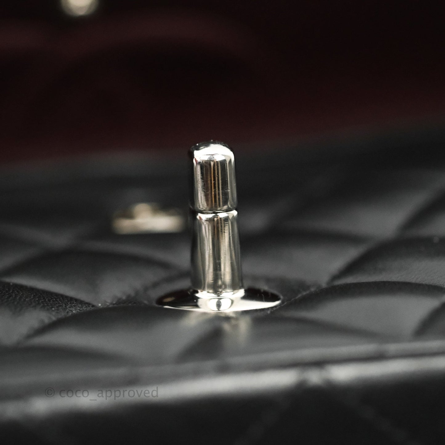 Chanel Classic M/L Medium Flap Quilted Black Lambskin Silver Hardware