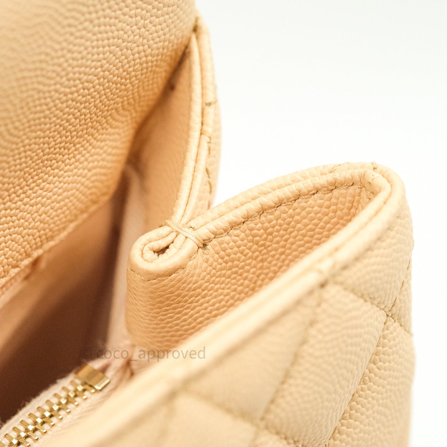 Chanel Small Coco Handle Quilted Beige Caviar Gold Hardware