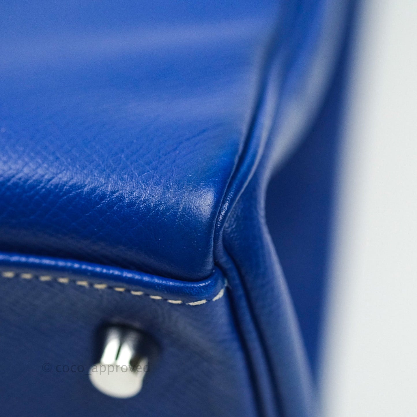 Hermès Kelly 32 Bleu Electrique Epsom Palladium Hardware