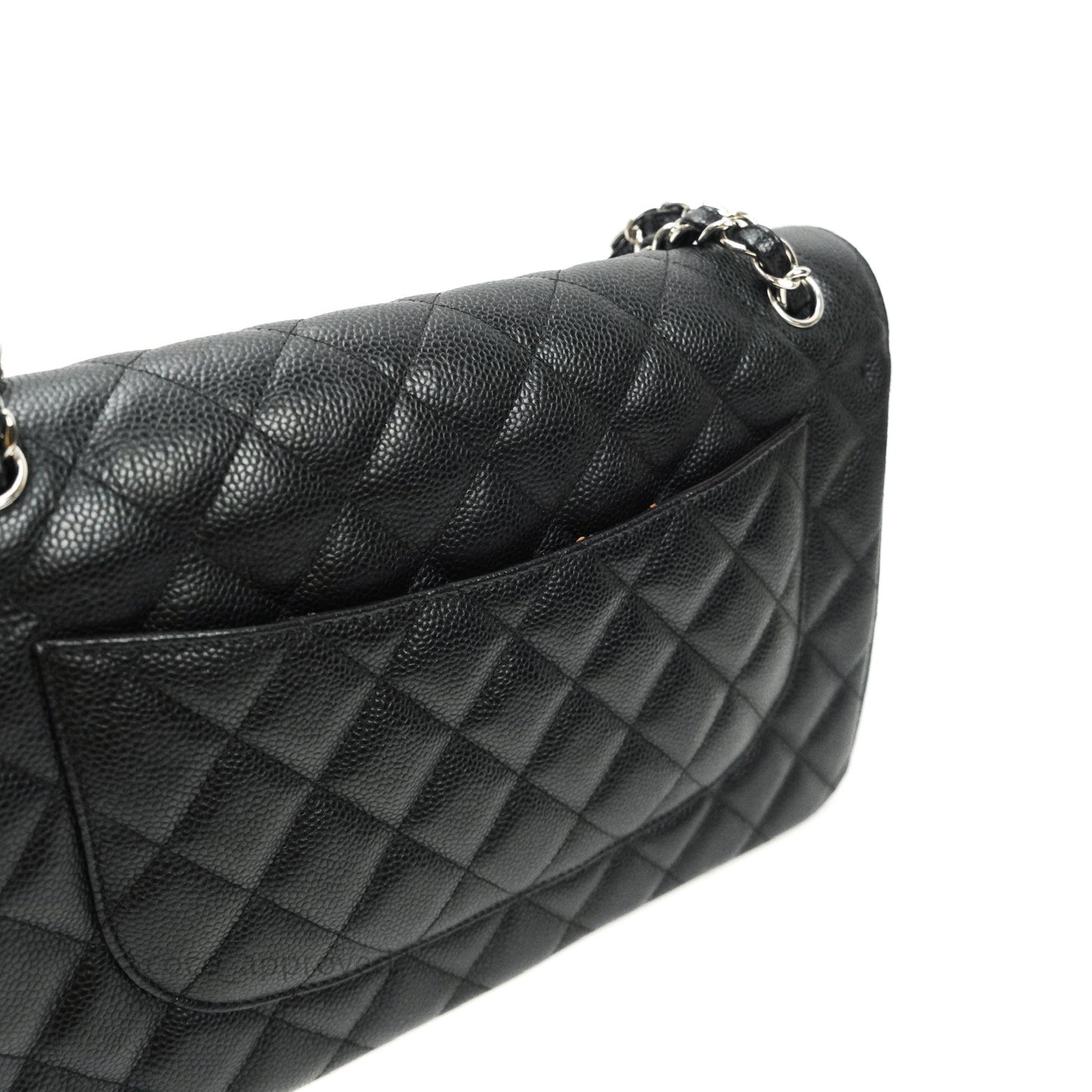 Chanel Jumbo Double Flap Black Caviar Silver Hardware⁣⁣