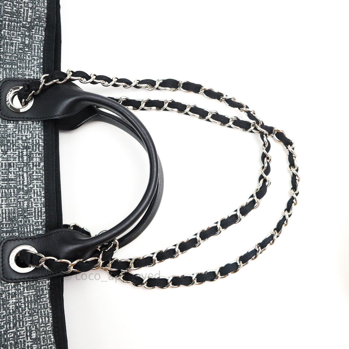 Chanel Large Deauville Charcoal Grey Canvas