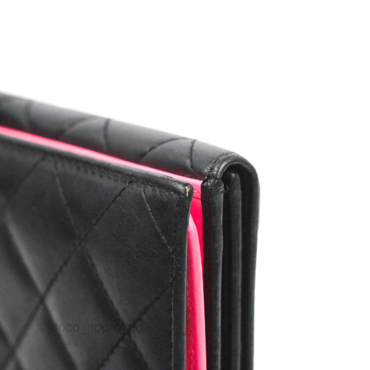 Chanel Quilted Cambon Ligne Flap Wallet Black Lambskin Patent