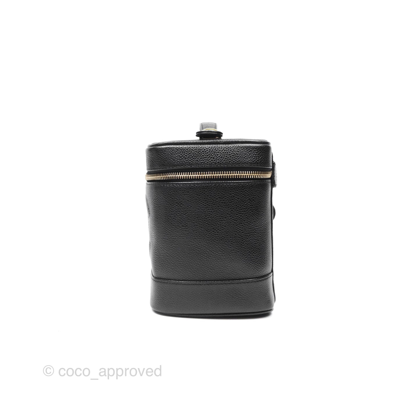 Chanel Vintage Vanity Case Black Caviar Gold Hardware