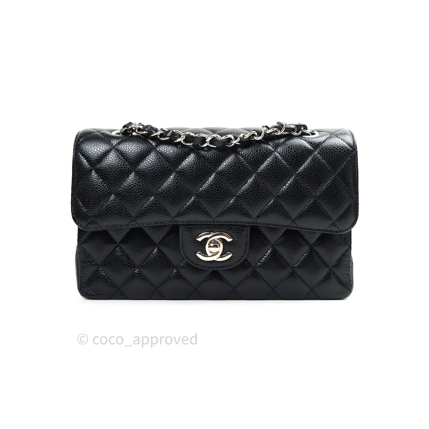 Chanel Classic Small S/M Flap Black Caviar Silver Hardware
