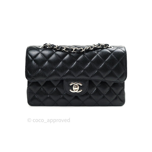 Chanel Classic Small S/M Flap Black Caviar Silver Hardware