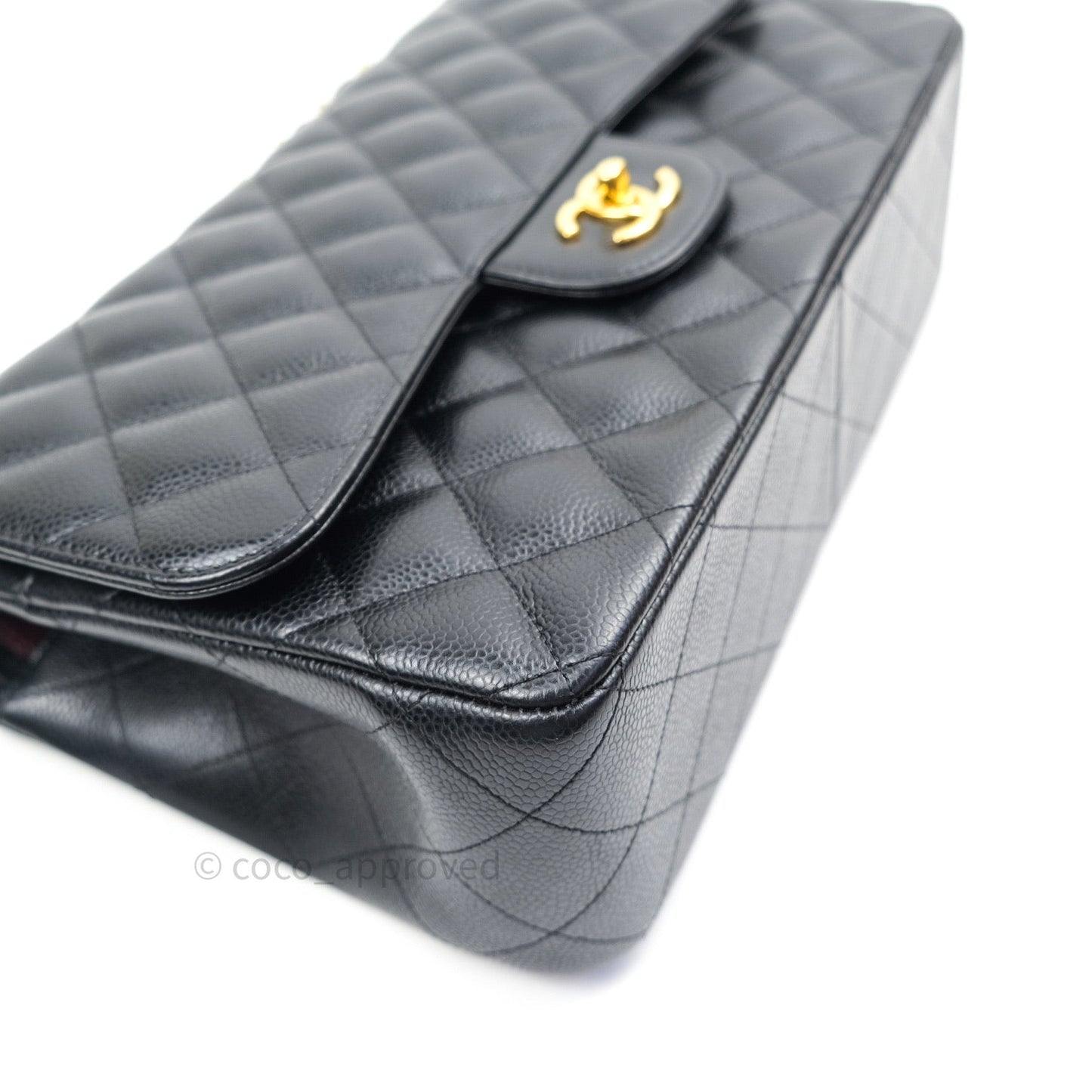 Chanel Jumbo Double Flap Black Caviar Gold Hardware⁣⁣