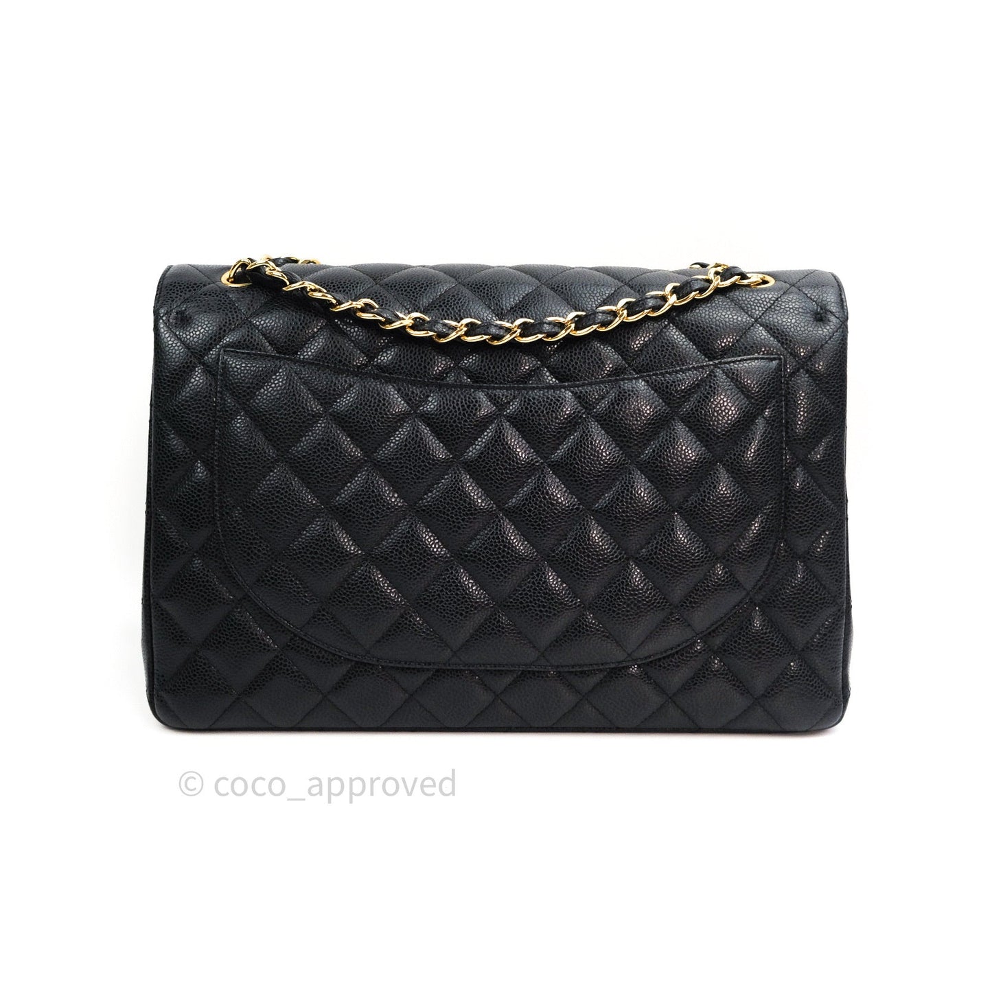 Chanel Classic Double Flap Maxi Black Caviar Gold Hardware