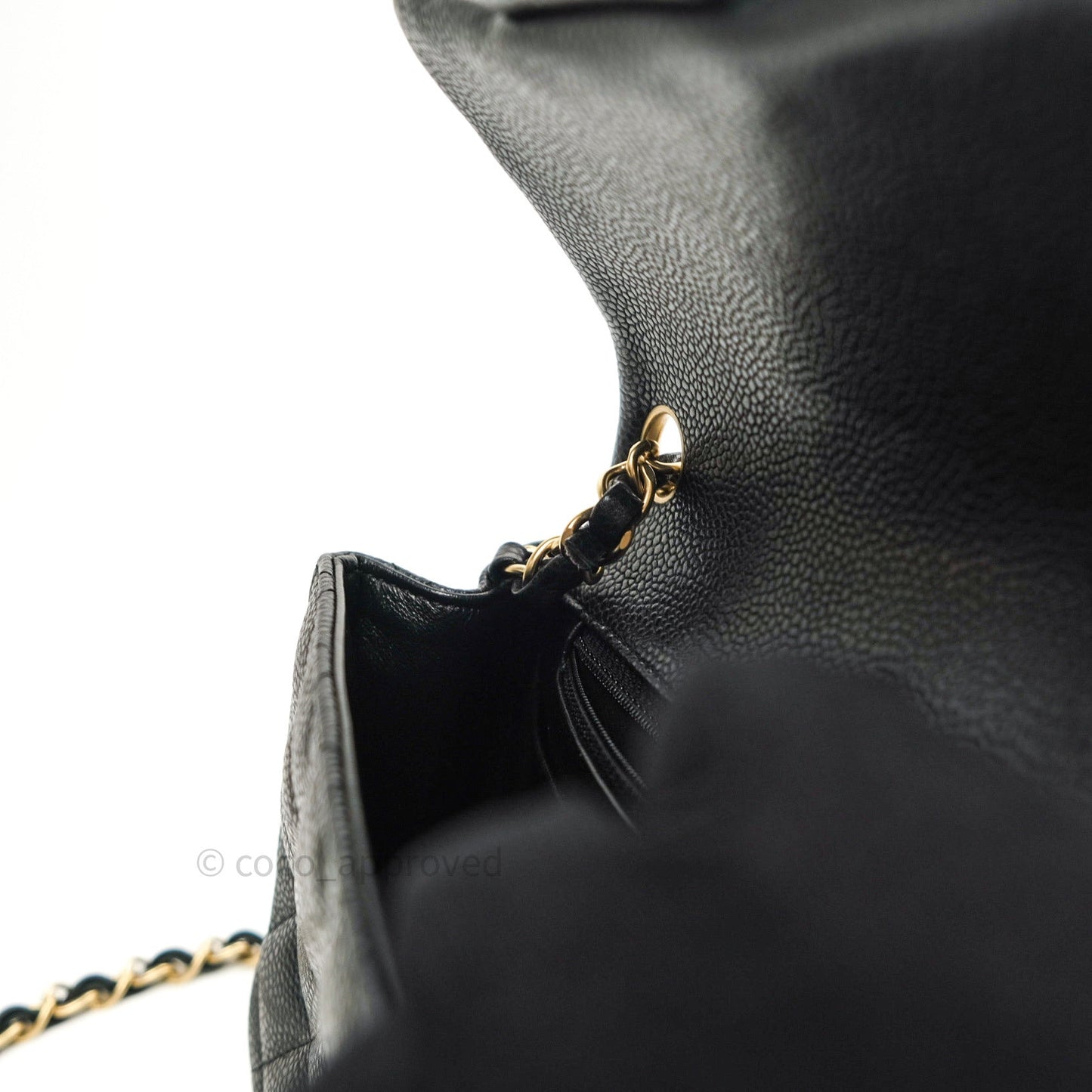 Chanel Mini Square Dark Gray Caviar Gold Hardware
