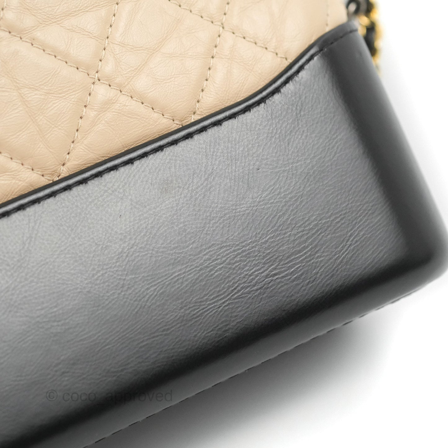 Chanel New Medium Gabrielle Hobo Beige/Black Aged Calfskin