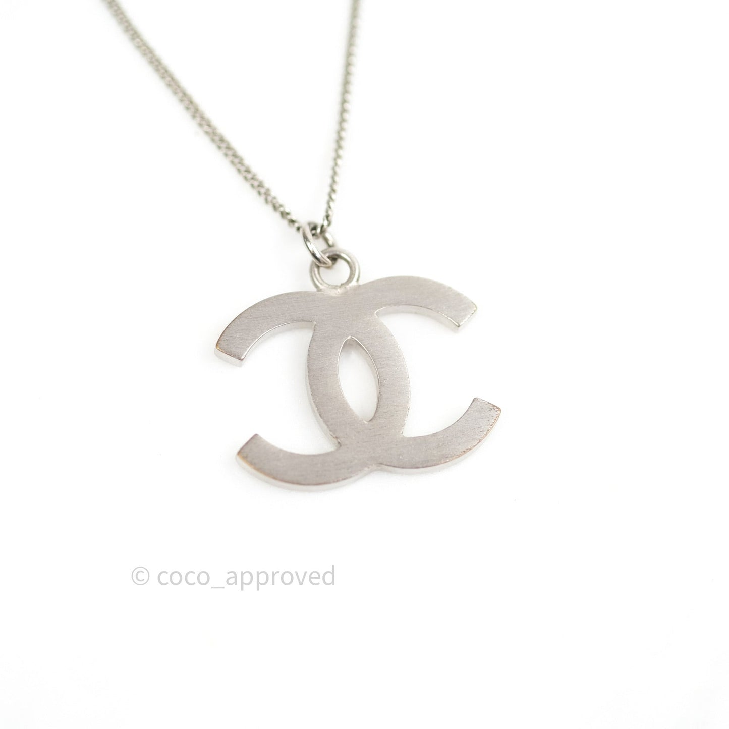 Chanel CC Necklace Silver Crystal