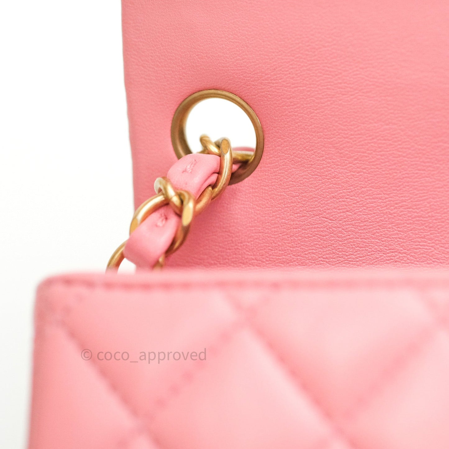 Chanel Mini Square Pink Lambskin Gold Hardware