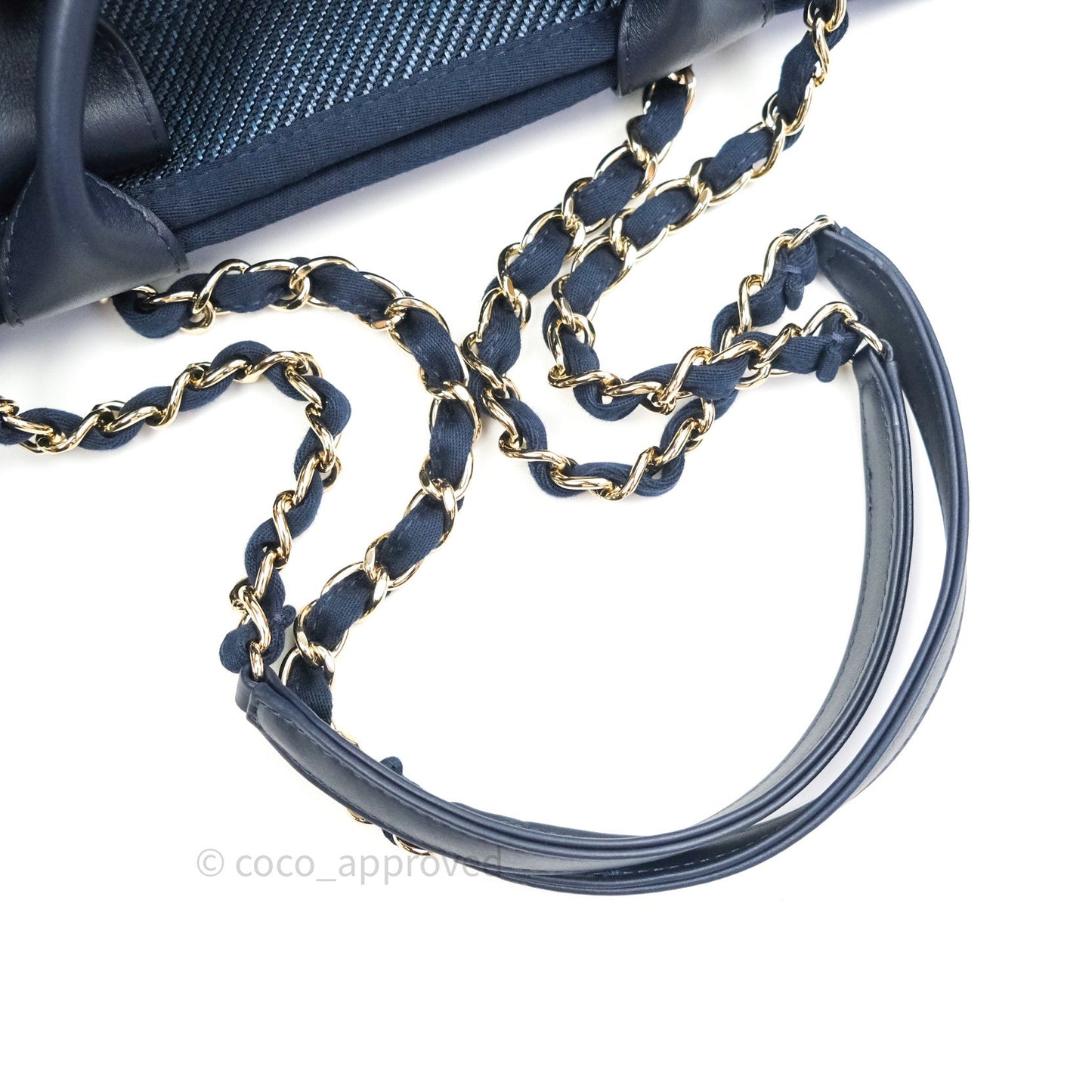 Chanel Canvas Large Deauville Tote Navy Blue 20A