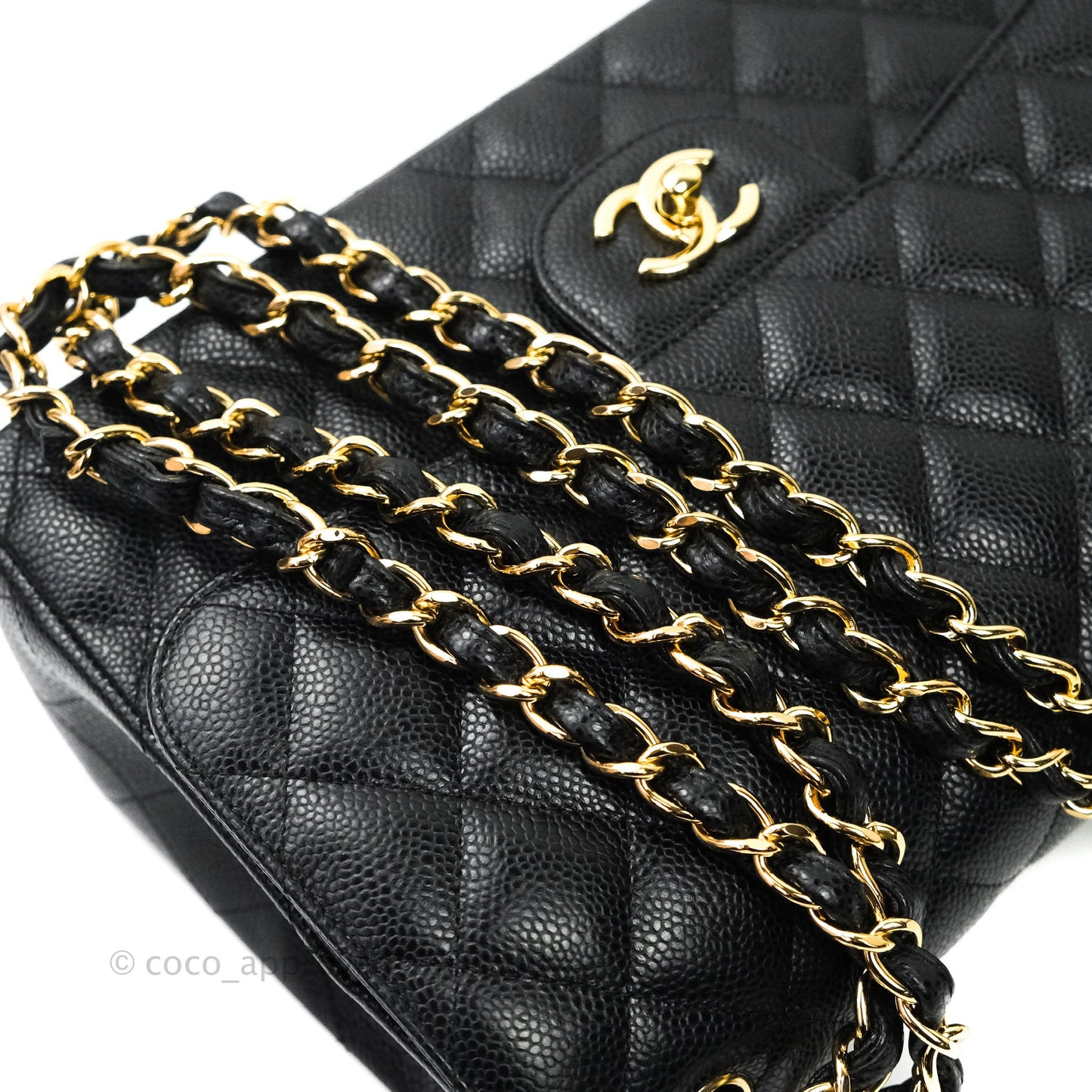 Chanel Jumbo Double Flap Black Caviar Gold Hardware⁣⁣
