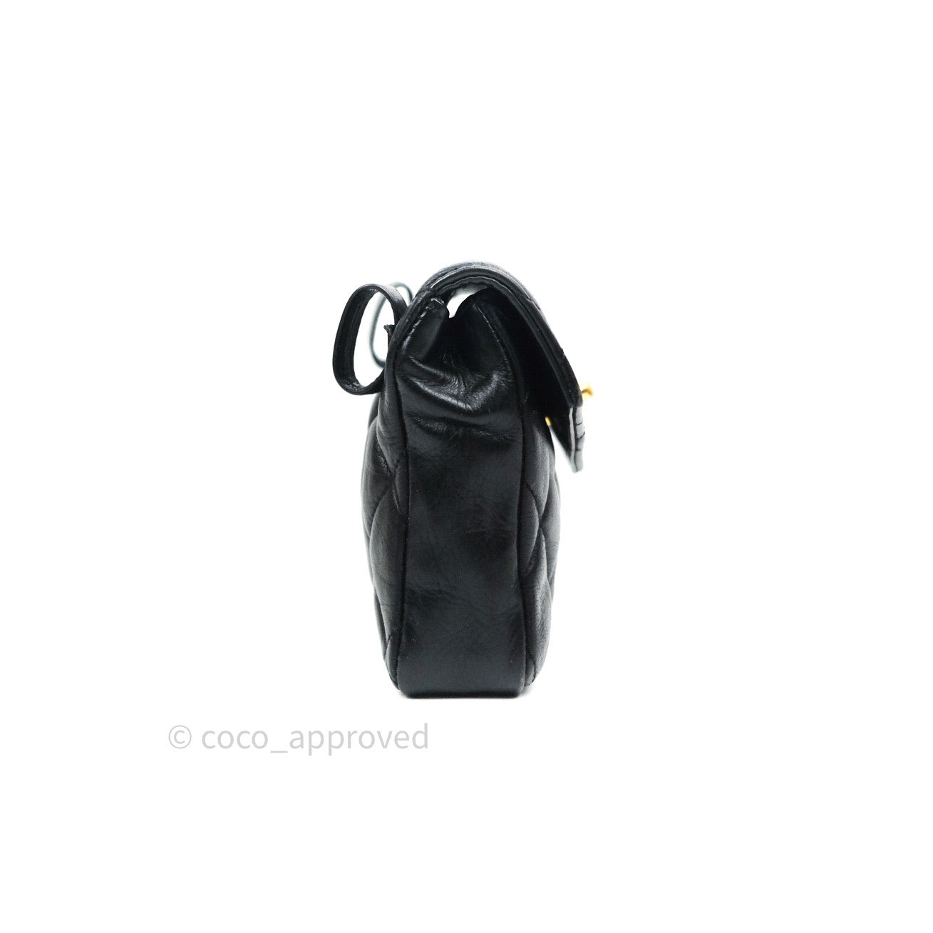Chanel Quilted Belt Bag Black Lambskin 24K Gold Hardware
