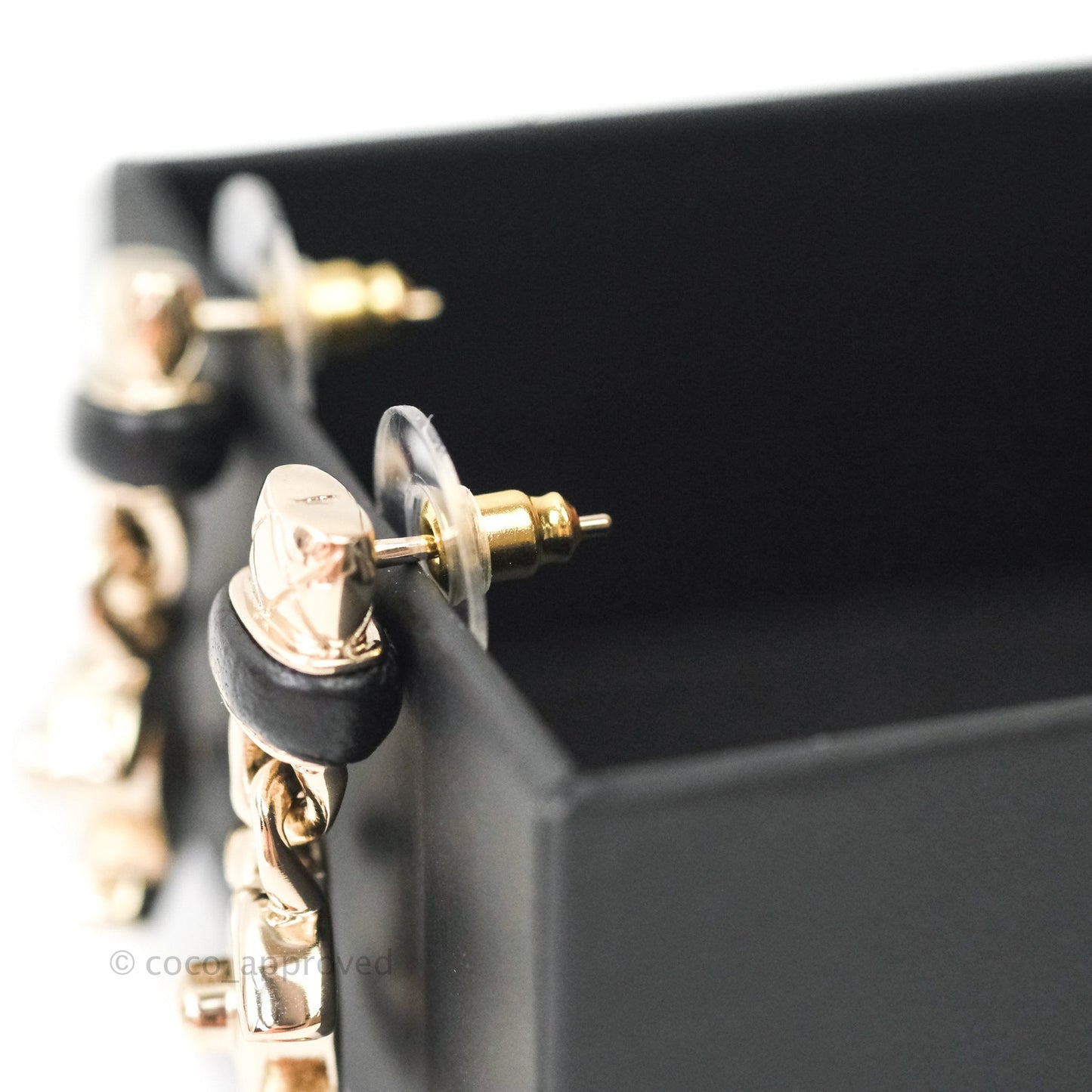 Chanel CC Turn Lock Drop Earrings Gold Tone 21S