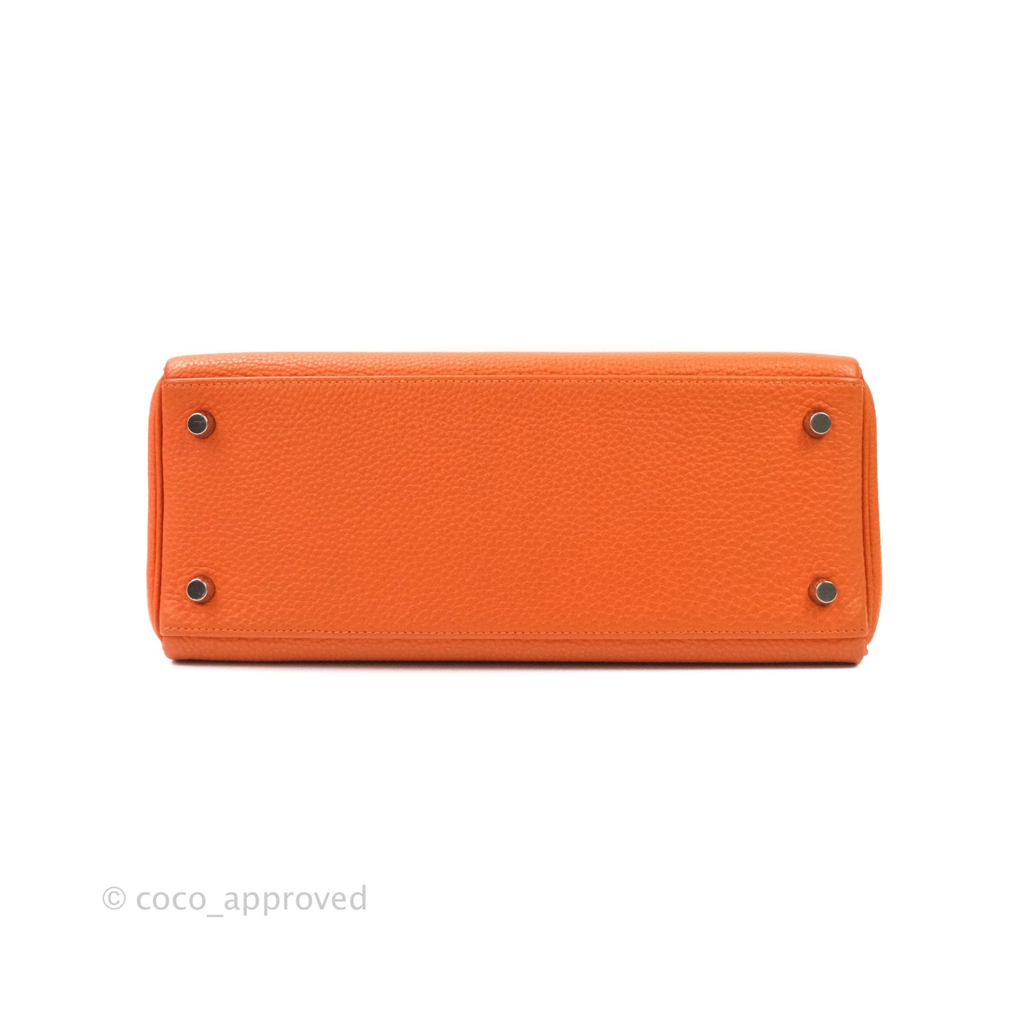 Hermès Kelly 28 Orange Palladium Hardware Togo