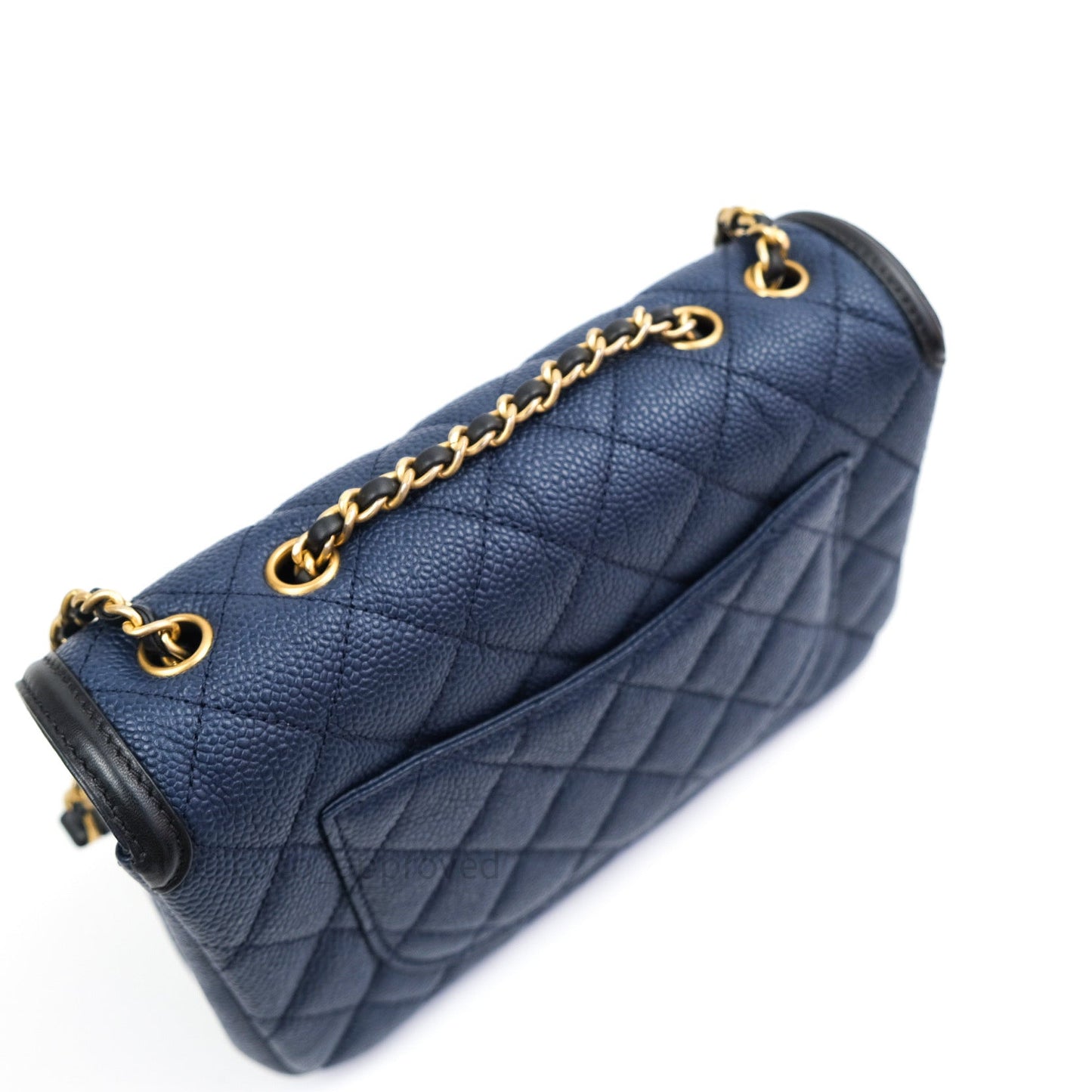 Chanel Caviar Quilted Small CC Filigree Flap Navy Black