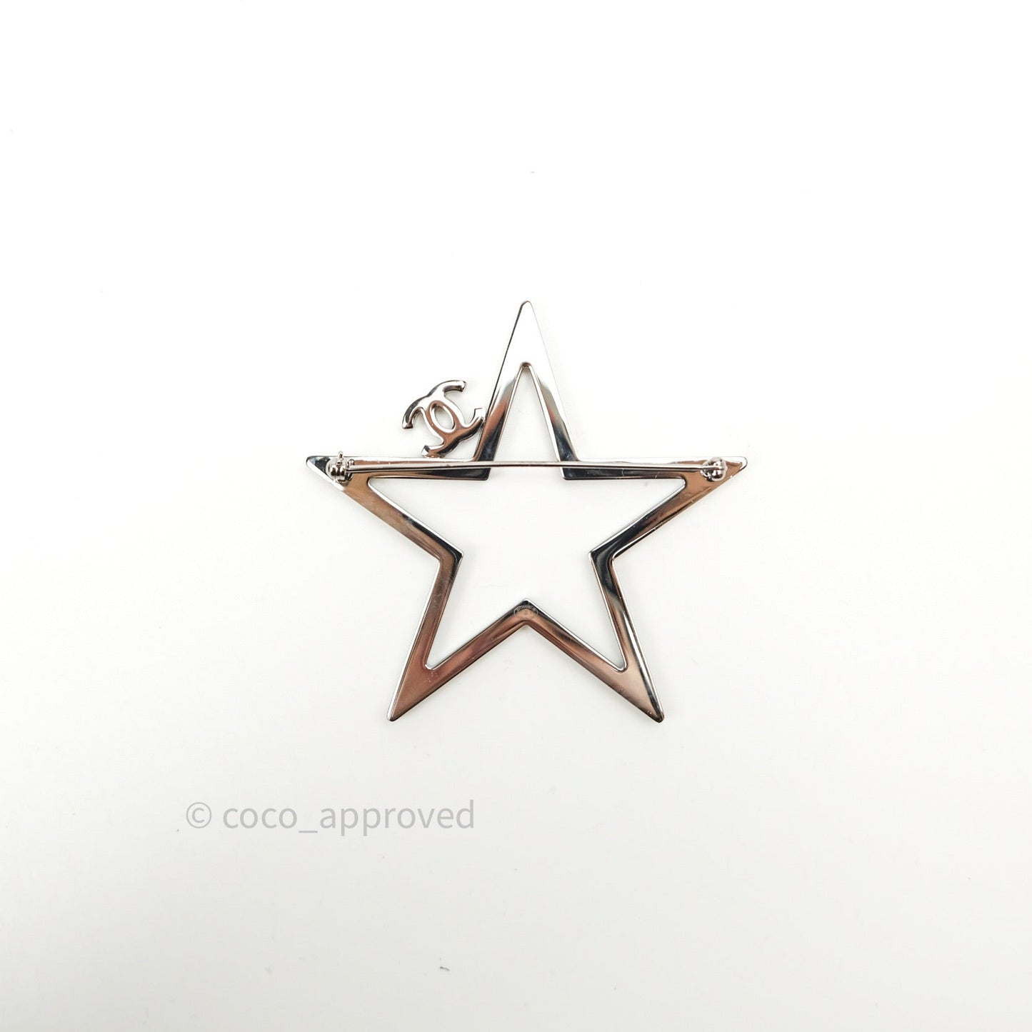 Chanel Ruthenium Crystal Star CC Brooch