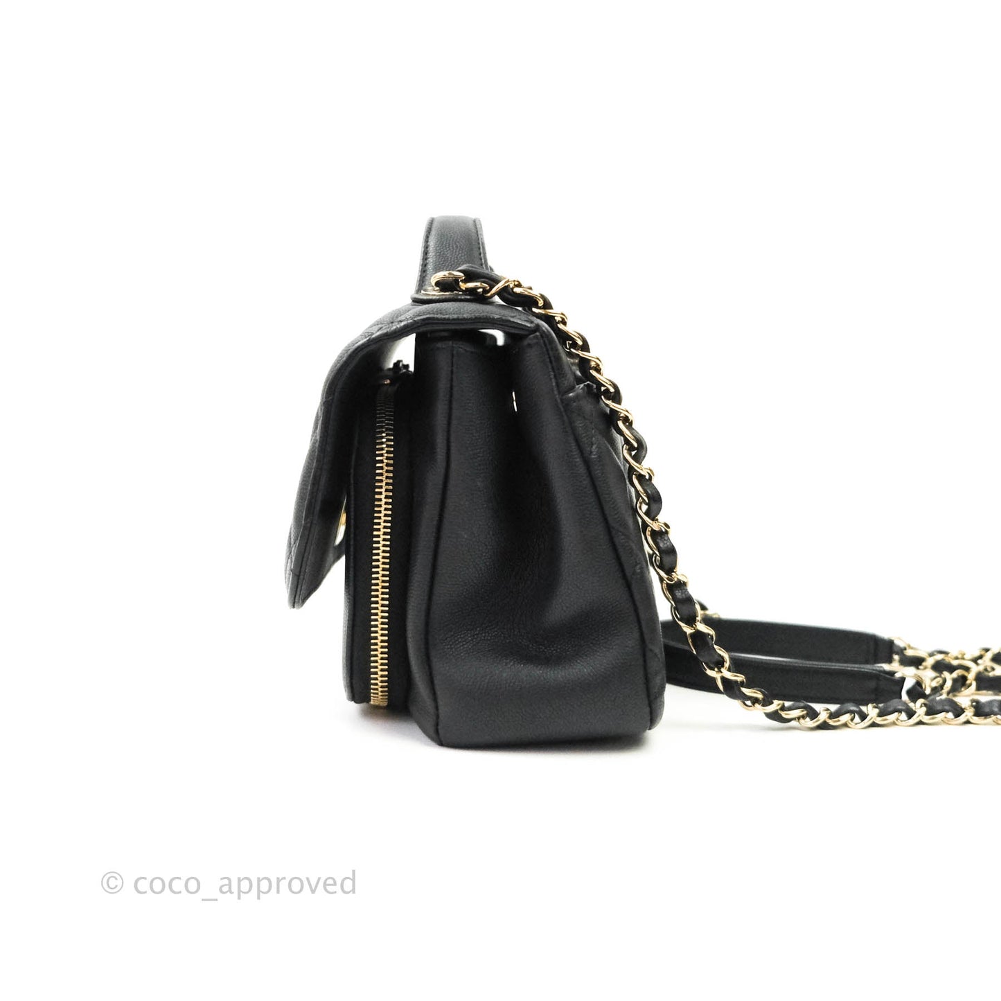 Chanel Quilted Medium Business Affinity Flap Black Caviar Light Gold Hardware