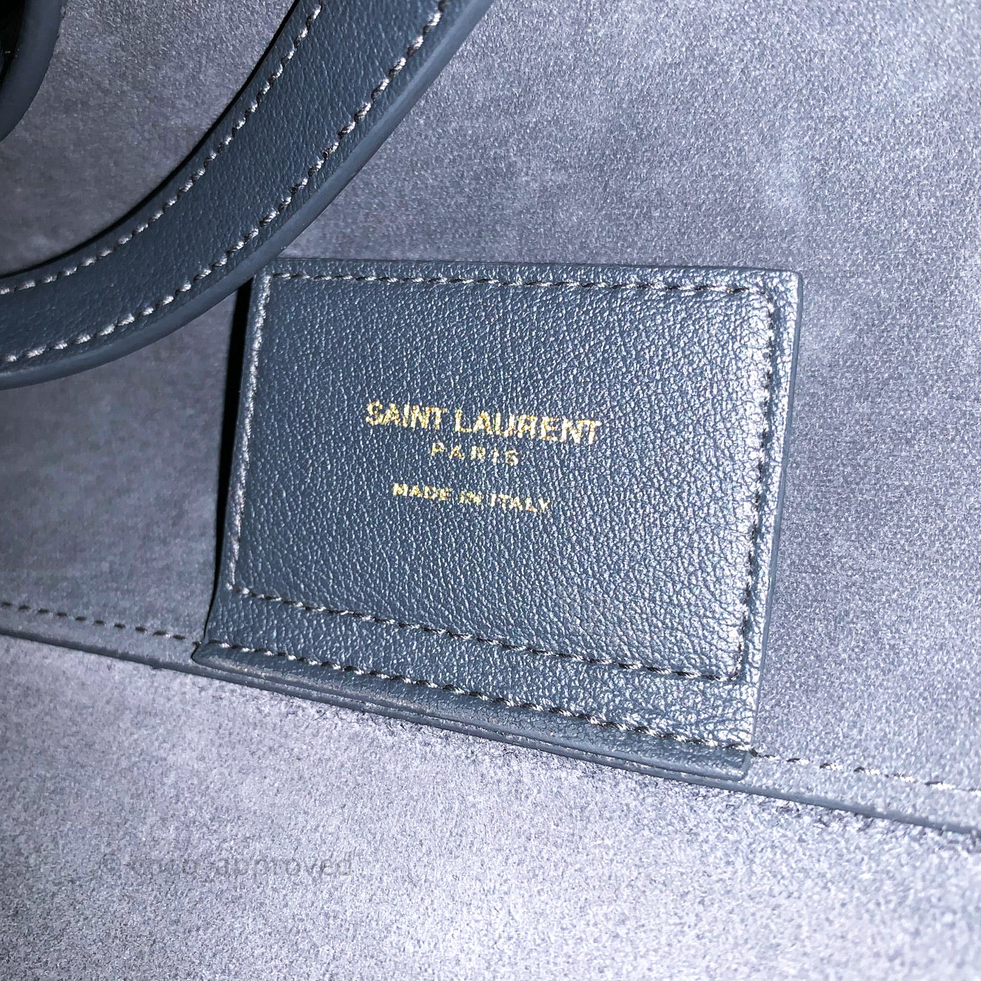 Saint Laurent Calfskin Shopping Tote Bag Dark Grey