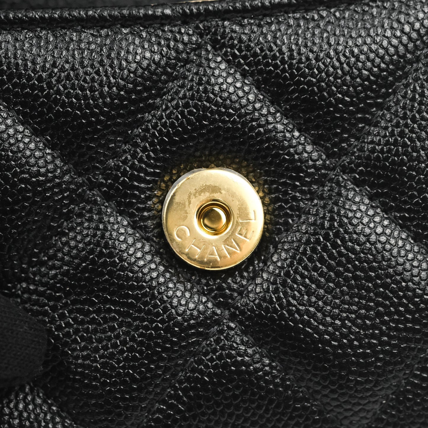 Chanel Clutch with Chain Black Caviar Gold Hardware 22K