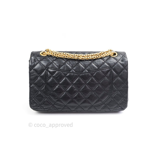 Chanel 2.55 Reissue Aged Calfskin Lucky Charms 225 Flap Black