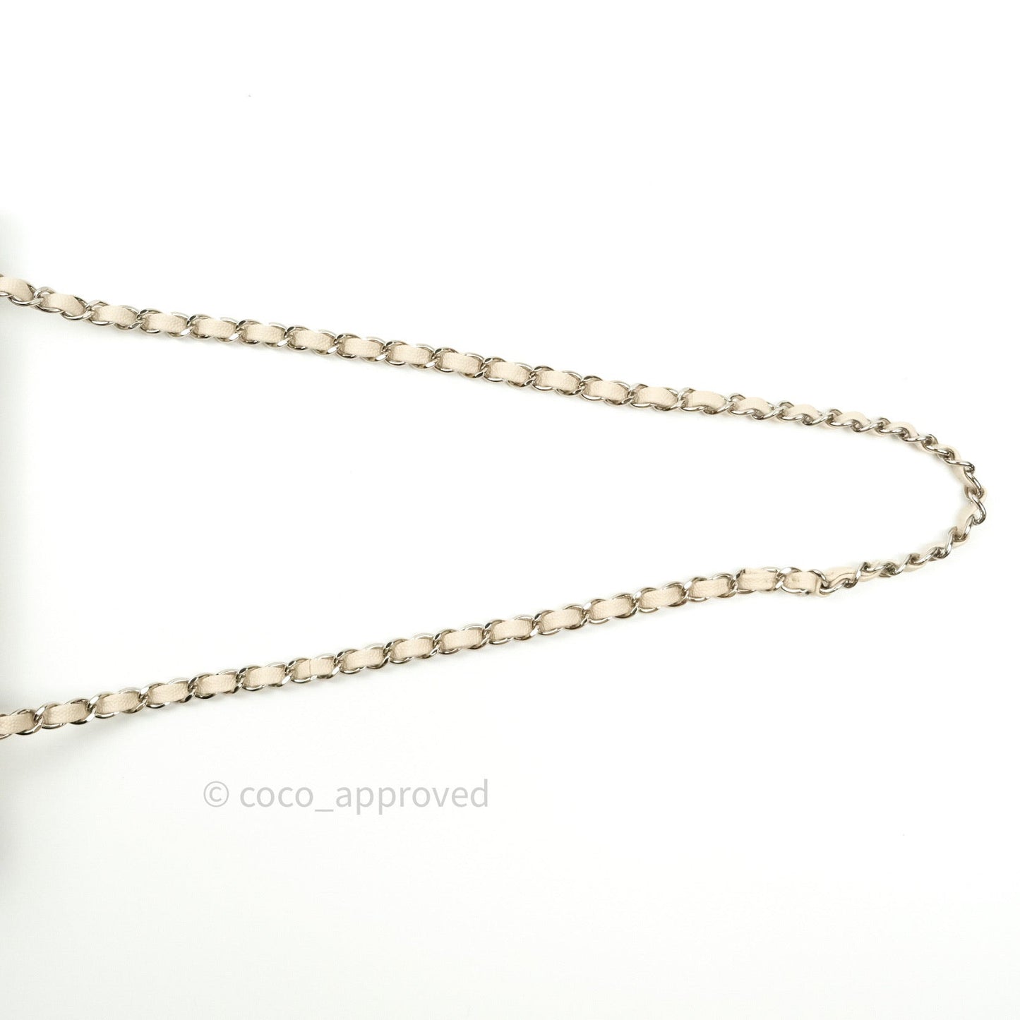 Chanel Classic M/L Medium Double Flap Quilted Ivory Caviar Silver Hardware
