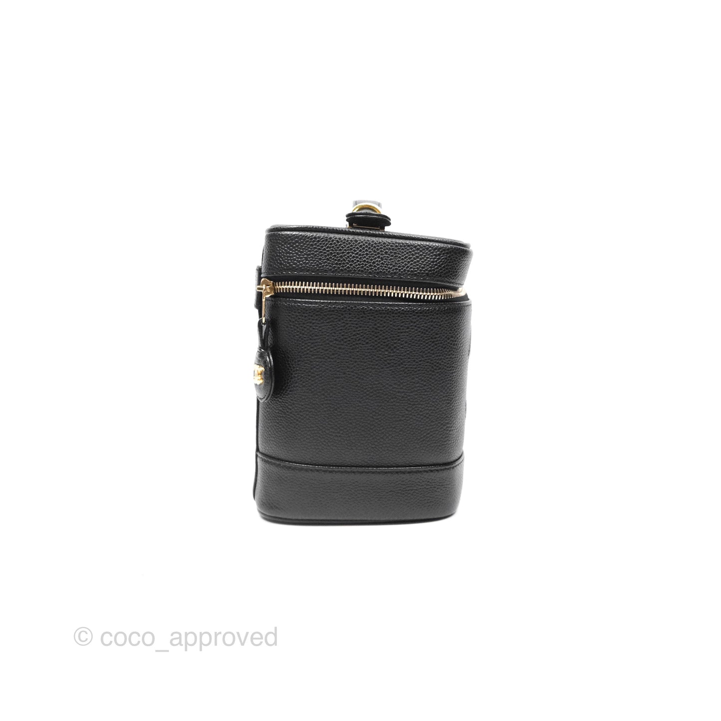 Chanel Vintage Vanity Case Black Caviar Gold Hardware