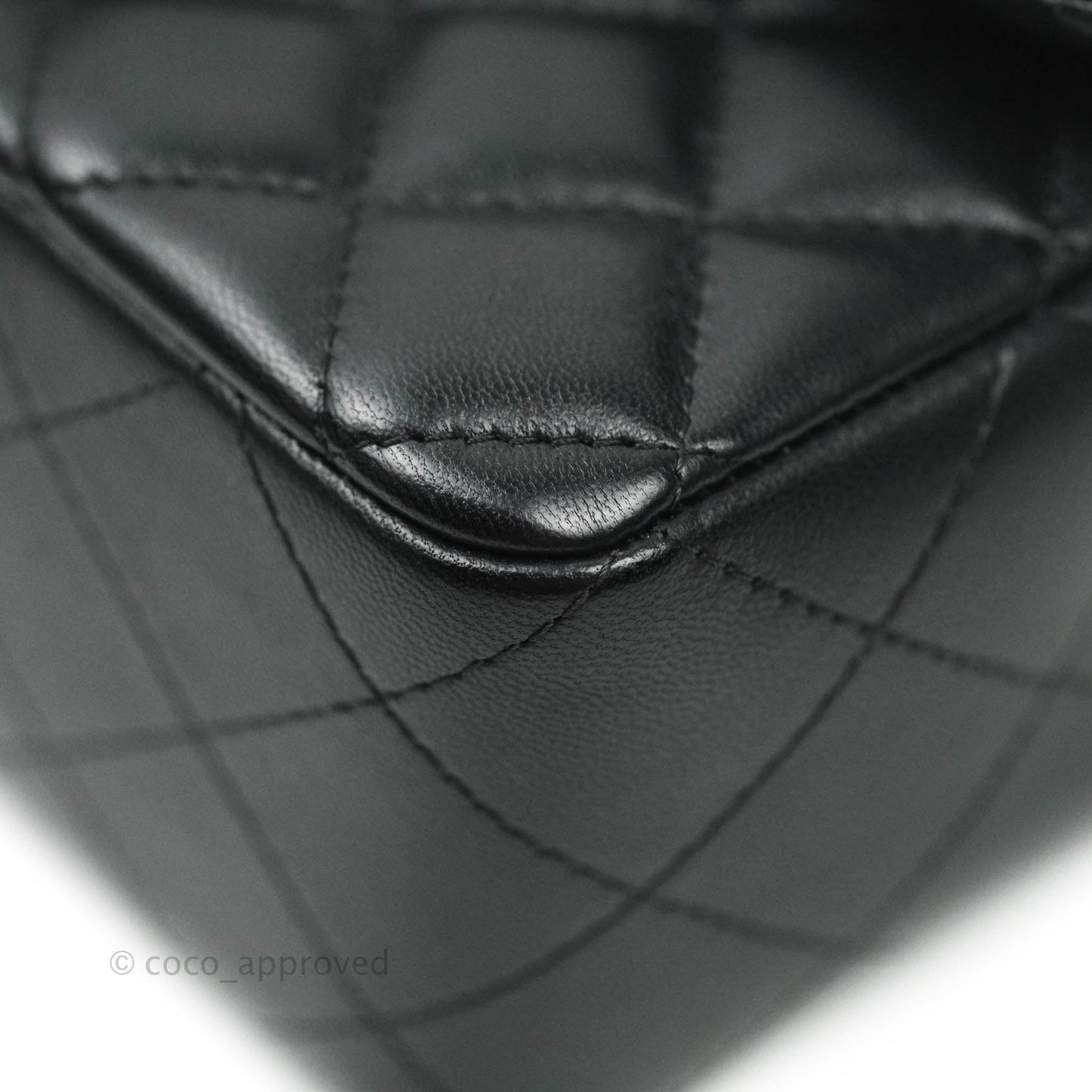 Chanel Quilted Mini Rectangular Black Lambskin Silver Hardware