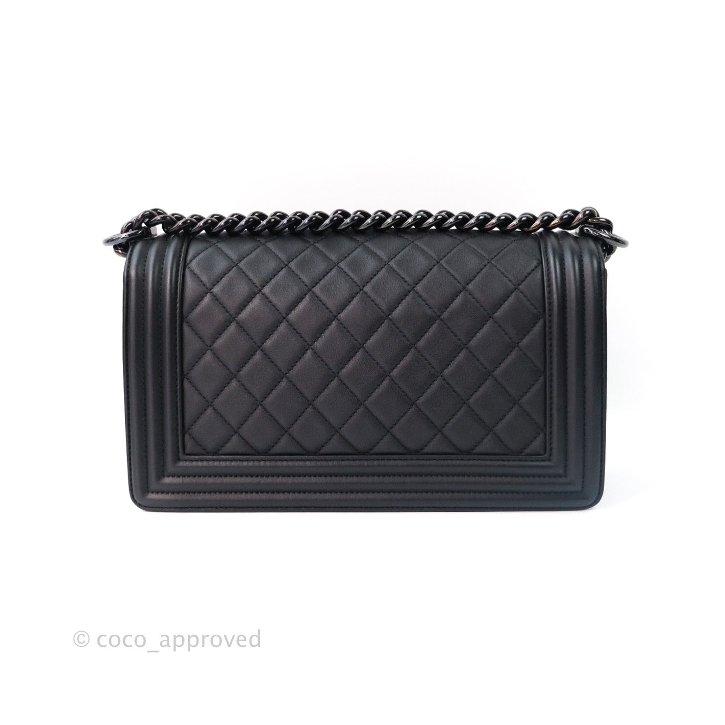Chanel Quilted Medium Calfskin Boy Flap So Black Hardware