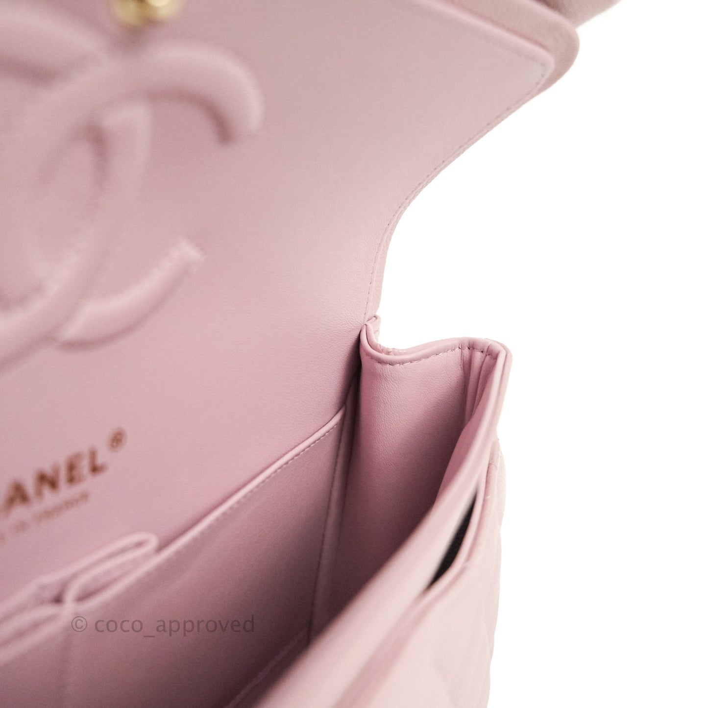 Chanel M/L Medium Double Flap Bag Lilac Rose Clair Caviar Gold Hardware