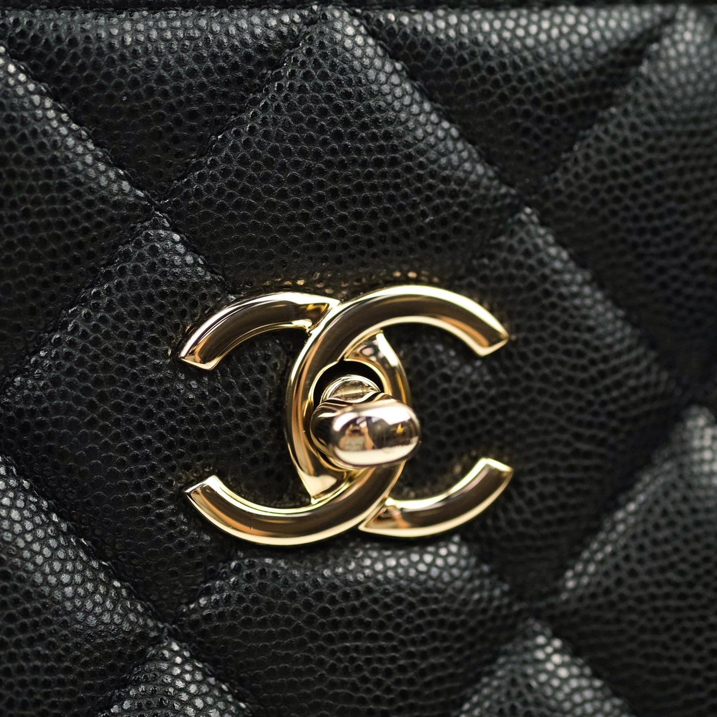 Chanel Quilted Timeless Tote Black Caviar Gold Hardware