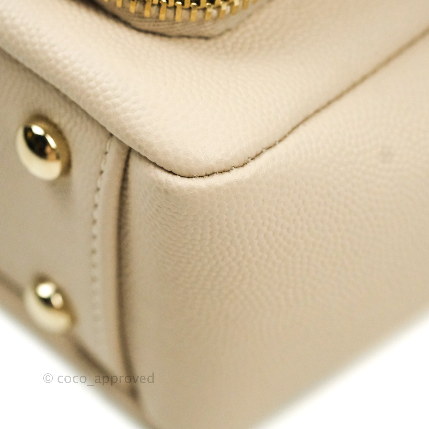 Chanel Quilted Medium Business Affinity Flap Beige Caviar Gold Hardware