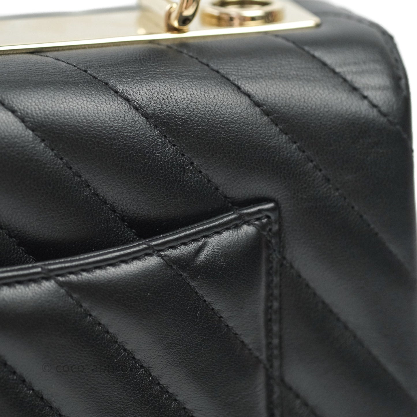 Chanel Trendy CC Chevron Small Black Lambskin Gold Hardware