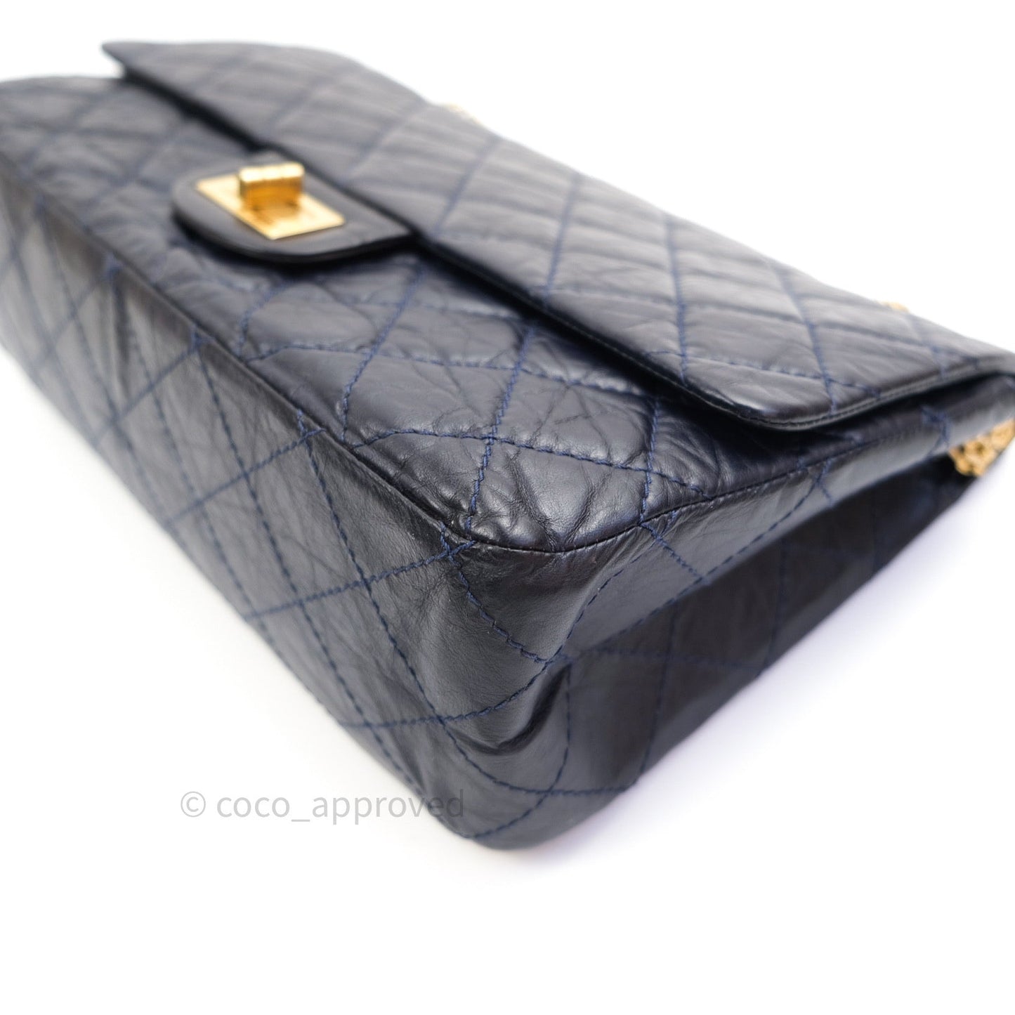 Chanel Reissue Quilted Aged Calfskin Dark Navy Gold Hardware 227
