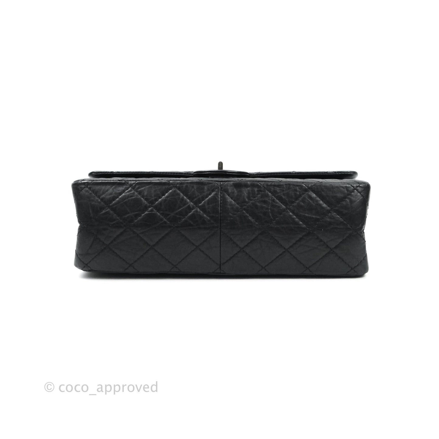 Chanel 2.55 Quilted Reissue 226 Black Aged Calfskin Ruthenium Hardware