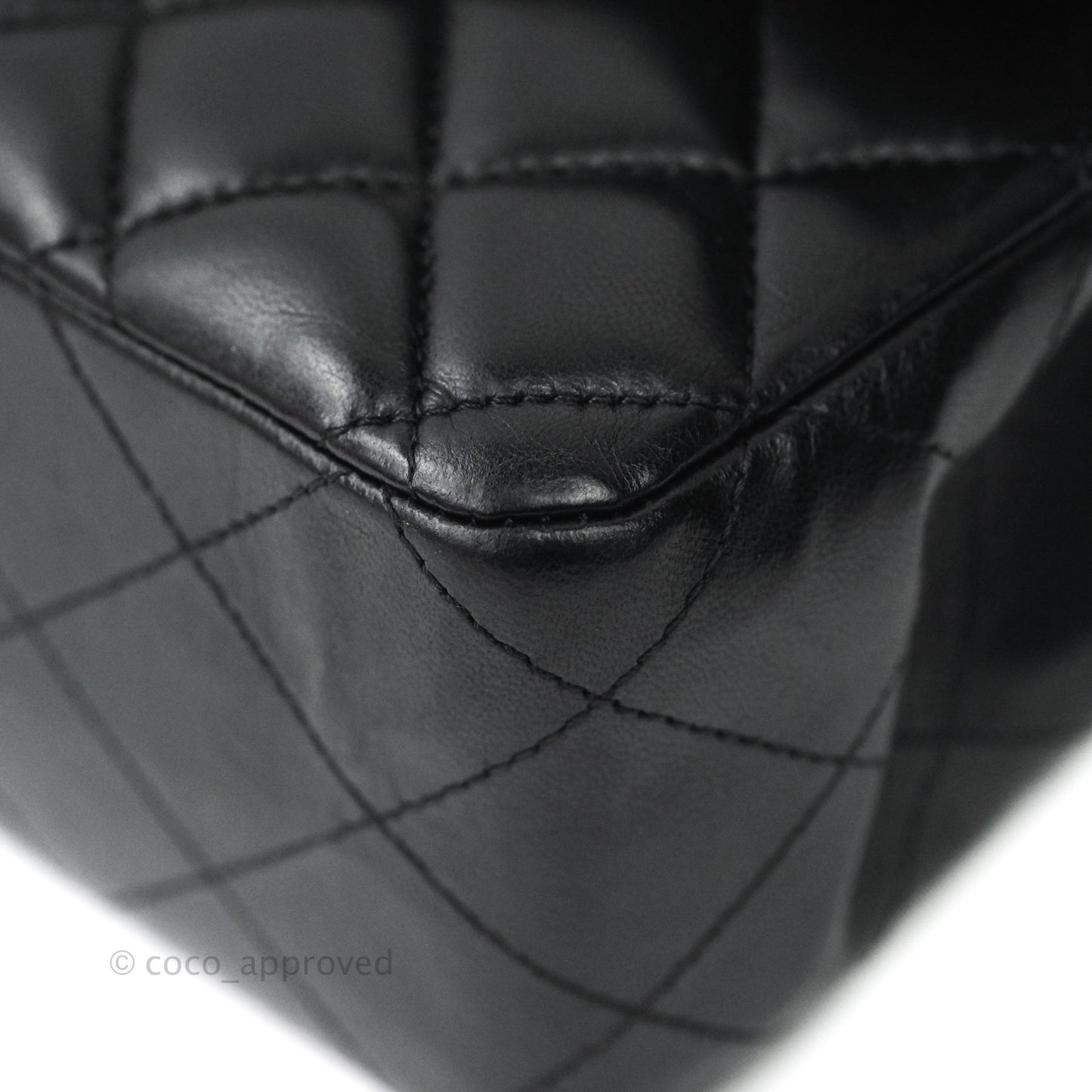 Chanel Classic M/L Medium Double Flap Bag Black Lambskin Gold Hardware