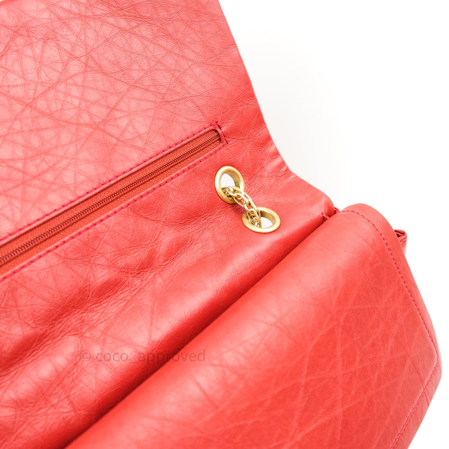 Chanel Reissue Quilted Aged Calfskin Coral Red Ruthenium Hardware 227
