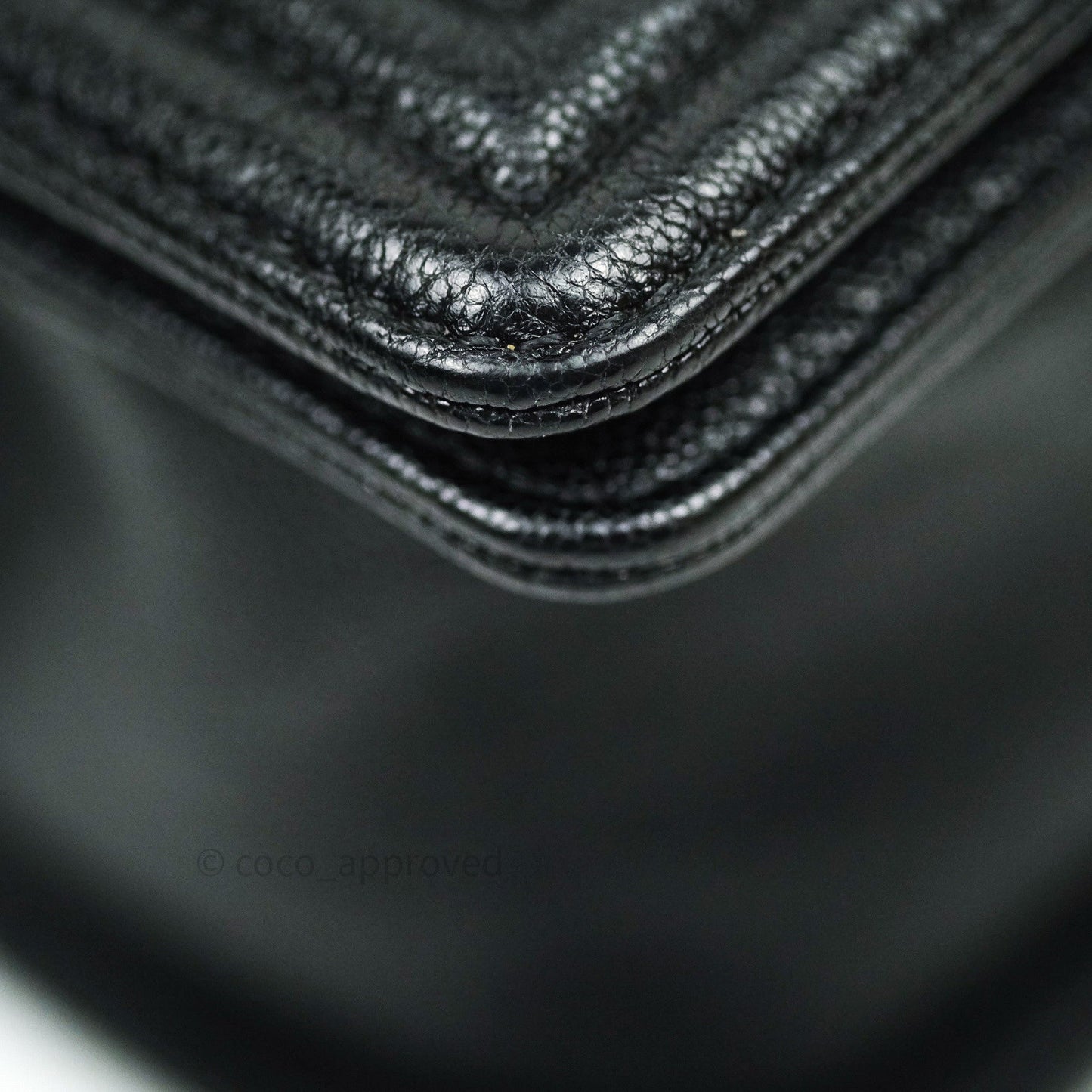 Chanel Boy Chevron Medium Black Caviar Gold Hardware