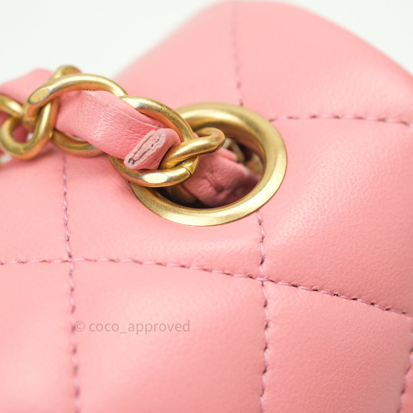 Chanel Quilted Mini Rectangular Pink Lambskin Gold Hardware