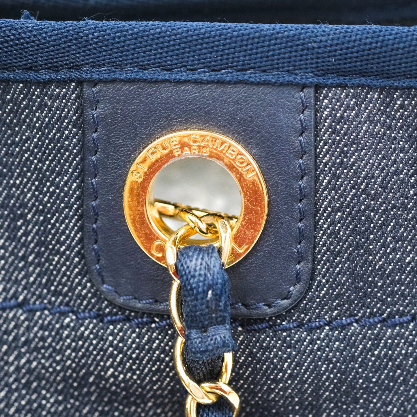 Chanel Denim Deauville Medium Tote Blue