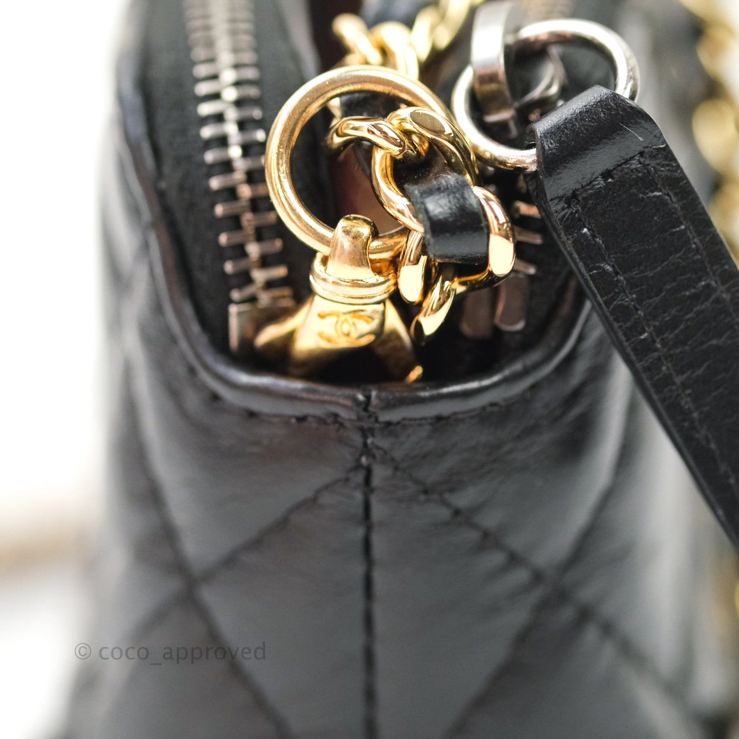 Chanel Gabrielle Clutch With Chain Aged Calfskin Black Mixed Hardware