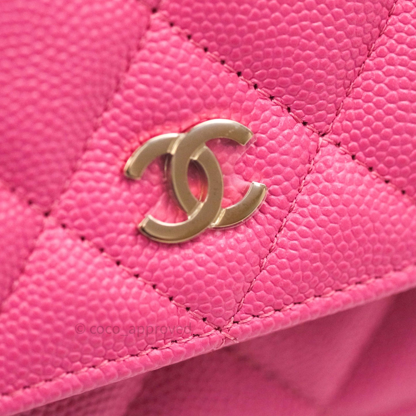 Chanel Caviar Quilted Wallet on Chain WOC Pink Light Gold Hardware 20S