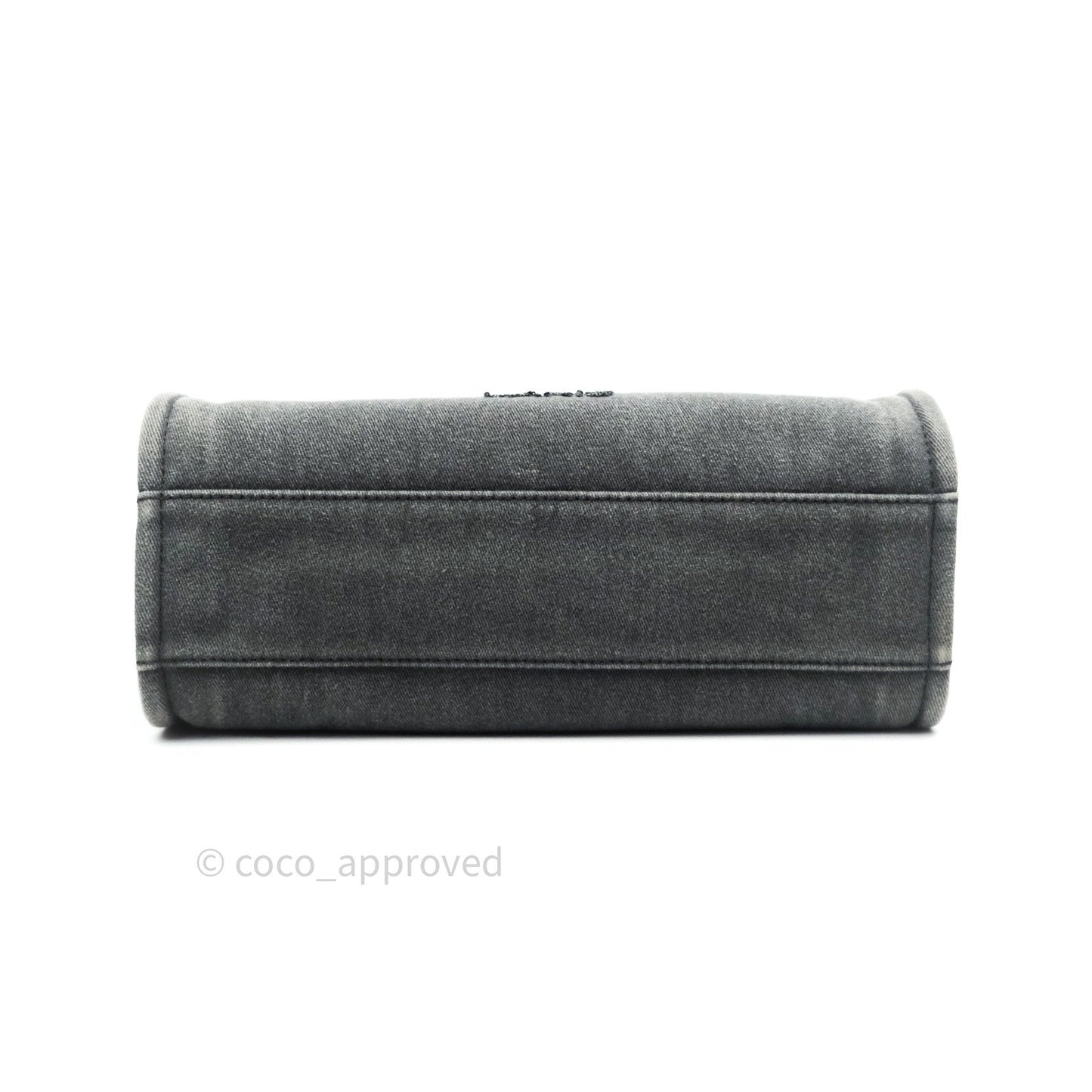 Chanel Denim Deauville Grey/Black With Black Sequins Logo