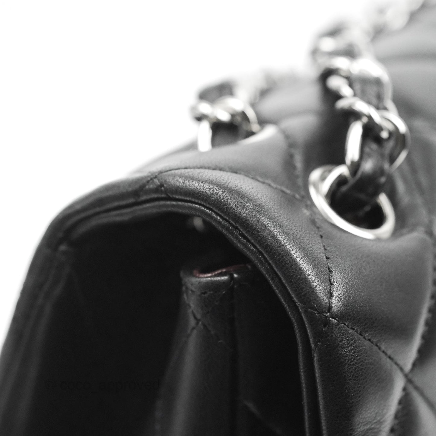 Chanel Quilted Single Flap Maxi Flap Black Lambskin Silver Hardware