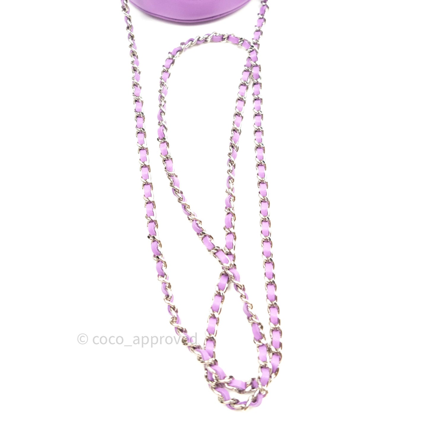 Chanel Round Circle Bag Purple Silver Hardware