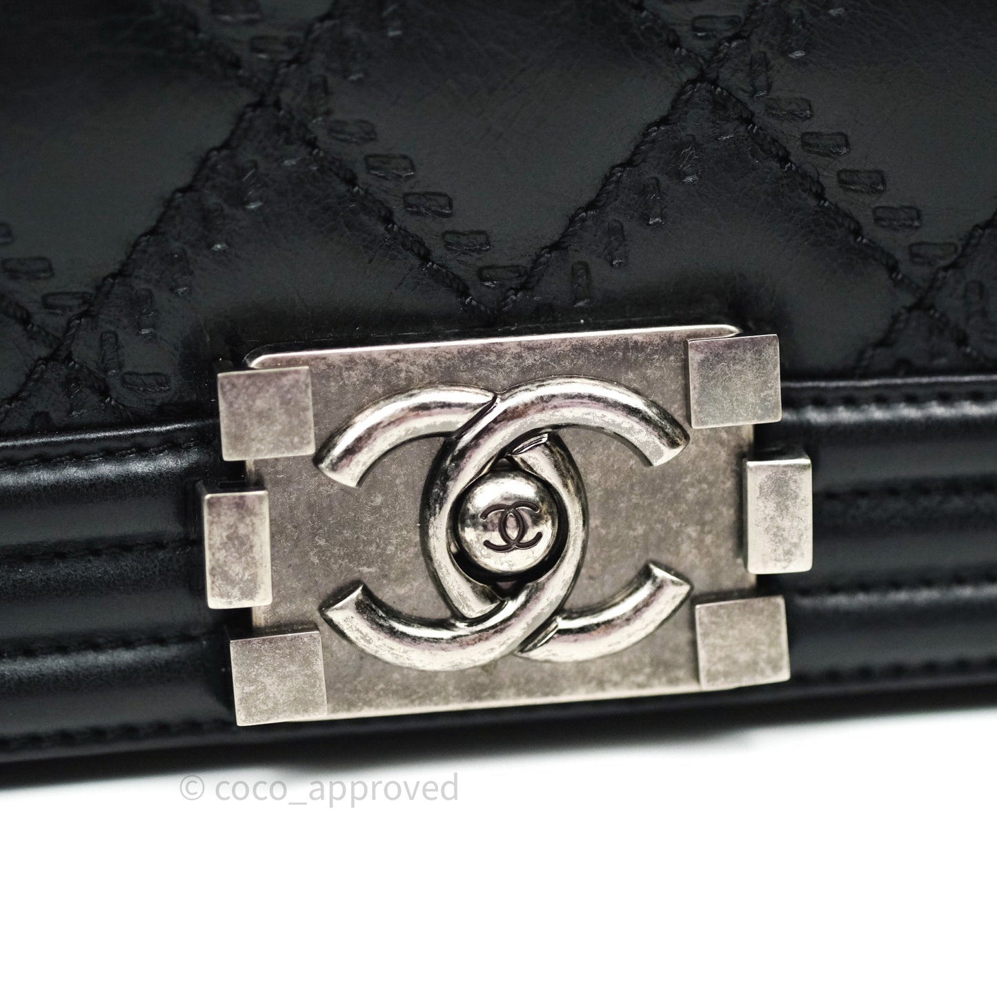 Chanel Quilted Boy Convertible Clutch Flap Black Calfskin With Chain