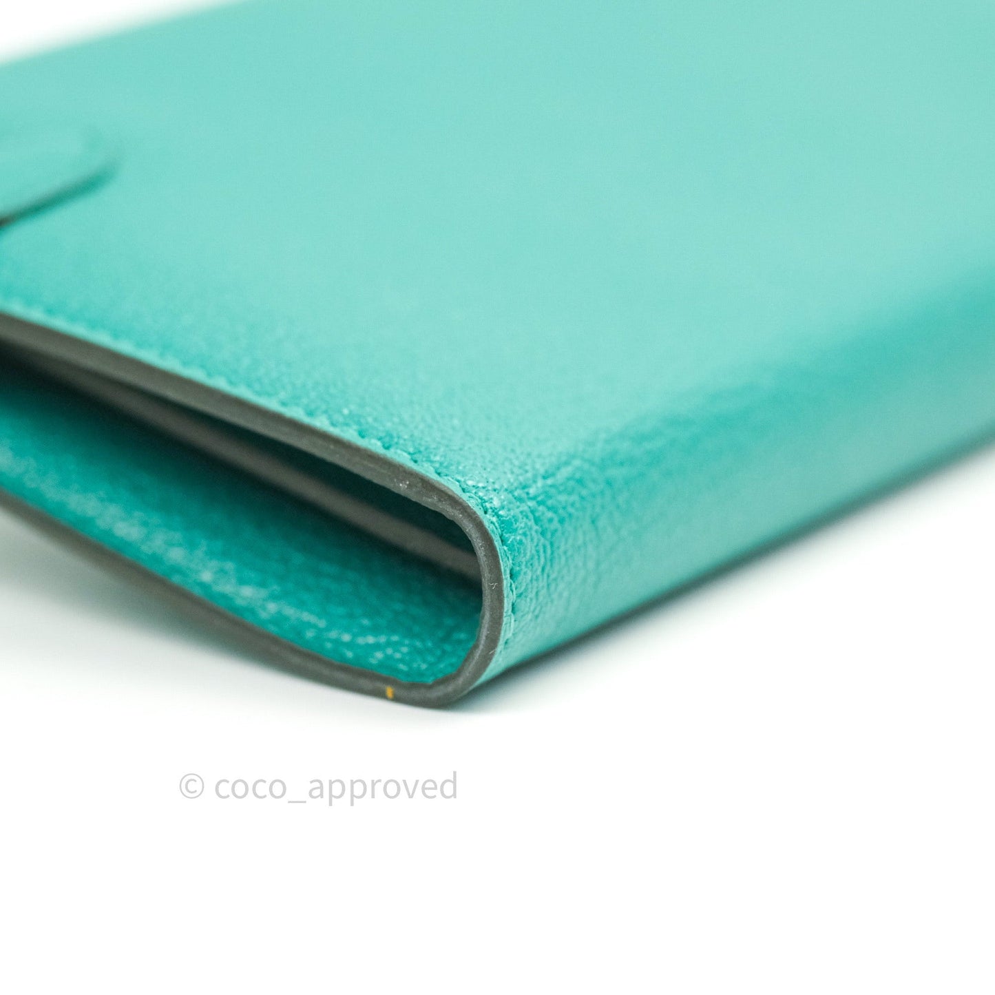 Hermès Chevre Mysore Kelly Wallet Vert Verone Gold Hardware